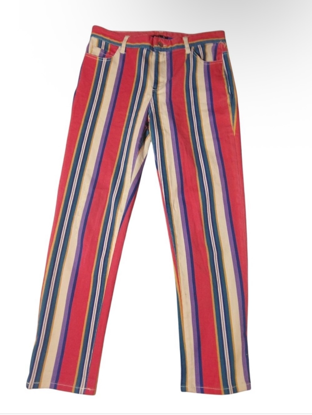 DELIA*S DOLL KILL Striped Multicolored Rainbow Pants Y2K